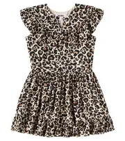 [Molo] Molo Cho ruffled leopard-print dress Y 3/4 brown
