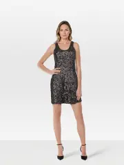 Black Sequinned Sleeveless Dress