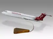 BAC 111 European Air Charter EAL Desk Wood Airplane New Model Small Scale 1/100