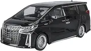 Finished Scale Model 1/18 for Toyota Alphard MPV Large Size Alloy Car Model Simulation Sound Light Pull Back Vehicle Model Ornaments Presents Ornaments(Black)