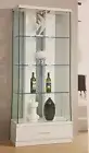 NEW white MODEL 305 Glass &wood Display Cabinet Show Case Storage LOCKABLE LIGHT