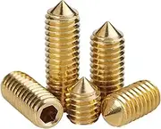 20Pcs M3x3mm~10mm Pure Brass Hexagon Socket Set Screws with Cone Point Headless Screws Grub Screws(20Pcs M3x10)
