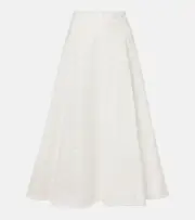[Zimmermann] Zimmermann Crush Embroidered linen midi skirt AU 14 white