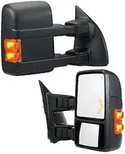 Towing Mirrors Pair Set Power Heated Defrost With Signal Light Manual Controlling Compatible For Ford F250 F350 F450 F550 1999-2016(2008-2016)