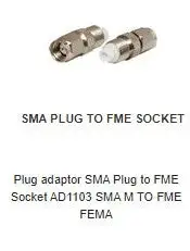 AD1103 Plug adaptor SMA Plug to FME Sock