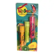 Vintage Bonne Bell Lip Smacker 3 Flavors MANGO, KIWI, TROPICAL PUNCH, OPEN BOX