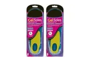 2x Gel Insoles Pair f Female Shoe Sizes 6-10 Trim to Fit Boots Runners Sneakers