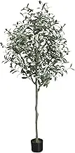 150cm/5FT Artificial Olive Tree, Fake Olive Silk Tree, Large Faux Plants Indoor Tall Olive Branch and Lifelike Fruits with Potted for Home Office Living Room Decor, for Christmas, Gift Idea