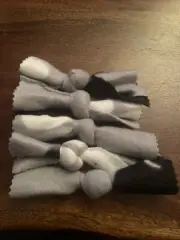 Handmade Bowtie Shaped Cat Toy With Catnip Inside Grey Black And White 5 Pack