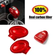 Red Carbon Fiber Gear Shift Knob Cover Trim For Mini Cooper F54 F55 F56 F57 F60 (for: Mini)
