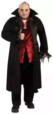 Royal Vampire Gothic Dracula Fancy Dress Up Halloween Plus Size Adult Costume