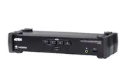Aten Desktop KVMP Switch 4 Port Single Display 4k HDMI w/ audio mixer mode, Cables Included, Selection Via Front Panel