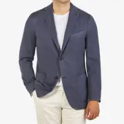 Boglioli Men's Garment Dyed Wool Slim Fit K Jacket in Washed Blue-EU 56 US 44-46