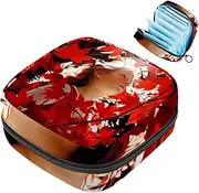 Period Bag,Sanitary Napkin Storage Bag,Autumn Maple Leaves,Tampon Holder for Purse