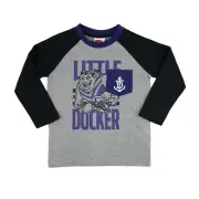 Fremantle Dockers Official AFL Long Sleeved Team Colours Logo Youth Kids T-Shirt