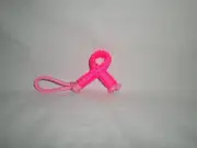 Breast Cancer Awareness Ribbon Paracord Keychain or Zipper Pull Pink Ribbon