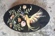 24" x 15'' oval black Marble coffee Center wall panel Table Top Inlay lapis
