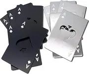 VSSOLO Practical Card 、Wallet 、Personalized bottle opener Funny Looking - Stainless Steel (A Spade) (10Pack Black & Silver) (10)