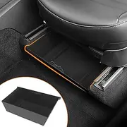 Under Seat Storage Box Organizer Tray ABS Flocking Storage Box for Tesla Model Y Accessoies 2020 2021 2022(Under Front Seat ABS Box)