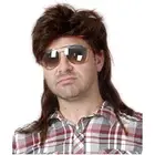 Kaneles Brown Mullet Man Wig 70s 80s costume cosplay hair stage actor accessory