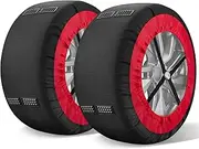 highsam Super Grip Snow Socks, Textile Snow Chains for Cars, EN 16662-1 Certification, Set of 2 Snow Socks, Traction Aid, Size XS