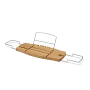Umbra Aquala Bathtub Caddy Wine Glass Ipad Book Holder Bamboo Over Bath Tray