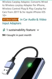 Wireless Carplay Adapter, Converts Wired to carplay adapter for...