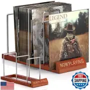 Facmogu 50 LP Vinyl Record Storage Holder, Now Playing Vinyl Record Stand, Ad