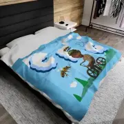 Velveteen Plush Blanket, Tyler the creator inspired, unique design fun gift idea