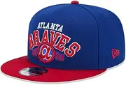 New Era Atlanta Braves 9FIFTY Cooperstown Throwback Snapback Cap, Adjustable Hat Blue, Blue, One Size