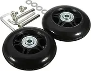 Garende Set of 2 Luggage Suitcase Replacement Wheels Repair Parts Axles Rubber Universal Wheel Mute Wear-Resistant Swivel Caster Flexible Black, 70x19mm