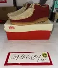 Clarks Originals Wallabee Low Supreme Red Suede Brown Gum Bandana Sz 8.5 Vintage