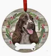 Springer Spaniel Ornament - E&S Pets, DIY Personalizable, Ceramic Round Ornament