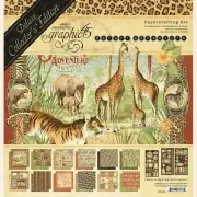 GRAPHIC 45 "SAFARI ADVENTURE" 12X12 DCE JUNGLE ANIMALS ZOO SCRAPJACK'S PLACE