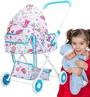 Doll Stroller - High Chair Carriage for Baby Doll - High-Strength Spacious Realistic Pretend Play for Childrens Day Thanksgiving Birthday