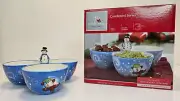 Whole Home Holiday Christmas Harmony Snowmen Hand Painted Condiment Server NOB