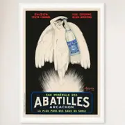 Galrie Vintage Abatilles Arcachon Mineral Water Poster by Leonetto Cappiello Artwork, White Frame, A2 42 x 60cm (16 x 24inch)