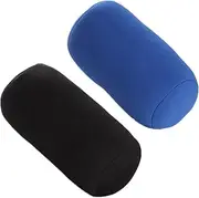 ASkinds 2 Pcs Cylindrical Pillow Comfortable Roll Pillow Microbead Jelly Bean Bed Pillow Tube Pillow Cushion for Head, Neck, Back Support(Black+Blue)
