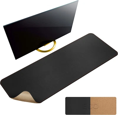 120 X 40Cm Cork & Leather Desk Pad, Large XXL Desk Mat, Full Desk Mouse Pad, Dua