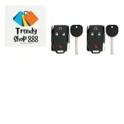 2x New Replacement Keyless Key Fob Remote Compatible With & Fits For Chevy GM...