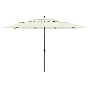 3-Tier Parasol with Aluminium Pole Sand 3.5 m