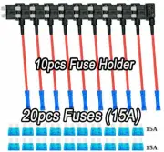 10PCS Car Add-a-circuit Fuse TAP Adapter Standard ATO ATC Auto Blade Fuse Holder