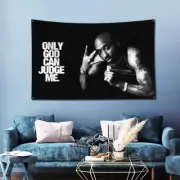 America Rapper 2PAC Tupac Shakur Flag Polyester Digital Printing Banner for Wall