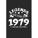 LEGENDS ARE BORN IN 1979: 6X9 BORN IN 1979 - GRID - SQUARED PAPER - NOTEBOOK - NOTES