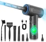 Compressed Air Duster, Rechargeable Electric Air Duster PC with Led Light, 3 Sp