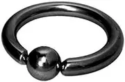 [BodyJewelryOnline] Black Titanium Captive Bead Ring - 6 Gauge