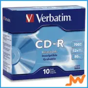 Verbatim CD-R 80MIN 700MB 52X Branded 10pk Slim Case 10 pc(s)