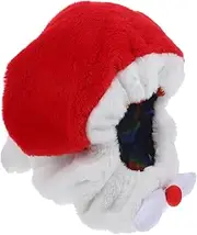Homoyoyo Motorbike Helmet Hat Christmas Sleeve Furry Santa Claus Full Helmet Funny Motorbike Helmet Christmas Hat Santa Claus Hat Decoration, One Size(No Helmet)