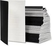 50 Pieces Pocket Kraft Notebook Bulk Small Mini Notebook Travel Journals for Students School Office Writing Class Projects, 5.12 x 3.54 Inches (Black Cover,Horizontal Line)