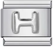 [Mon & Sons] M&S A-Z Silver Embossed Letter Initial Name Tag Alphabet Personalised Birthday Mother Daughter Women 9mm Italian Link Charm Compatible With Nomination Bracelet
